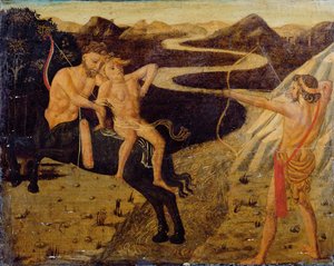 Cassone-Paneel: Herkules rettet Deianeira vor Nessus von Giovanni Di Ser Giovanni Guidi