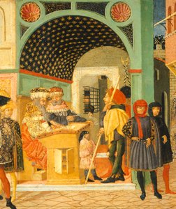 Geschichten von Susanne, um 1450, rechte Seite einer bemalten Truhe, Detail von Giovanni Di Ser Giovanni Lo Scheggia Guidi