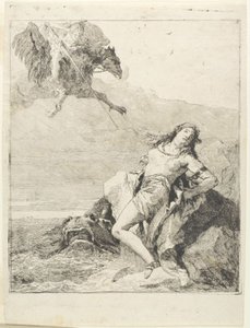 Angelica gefesselt und kurz davor, vom Seeungeheuer verschlungen zu werden von Giovanni Domenico Tiepolo