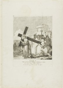 Christus wird von Simon von Kyrene geholfen, Platte fünf aus Kreuzwegstationen von Giovanni Domenico Tiepolo