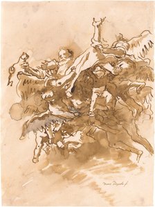 Der heilige Petrus von Engeln in den Himmel getragen von Giovanni Domenico Tiepolo