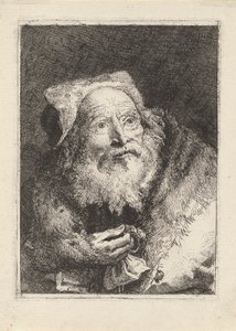 Älterer Mann mit einem Armband, aus der Sammlung von Köpfen von Giovanni Domenico Tiepolo