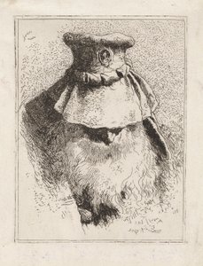 Älterer Mann mit großem Hut, aus der Raccolta di Teste (Sammlung von Köpfen) von Giovanni Domenico Tiepolo