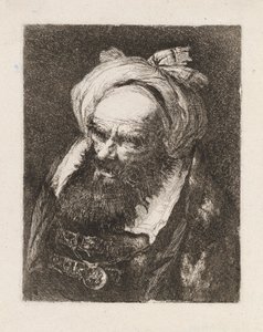 Älterer Mann mit Turban, aus der Raccolta di Teste von Giovanni Domenico Tiepolo
