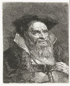Mann mit Barett (Sammlung von Köpfen) von Giovanni Domenico Tiepolo