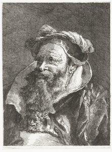Mann mit Satyrkopf auf Schnalle