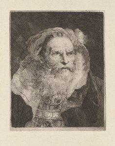 Alter Mann meditiert, aus der Raccolta di Teste (Sammlung von Köpfen)