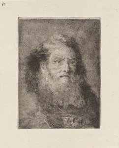 Alter Mann mit kahlem Kopf, aus der Sammlung von Köpfen von Giovanni Domenico Tiepolo