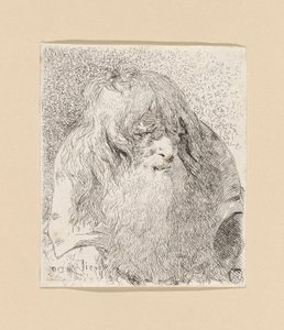 Alter Mann mit Bart und langen Haaren, aus der Raccolta di Teste (Sammlung von Köpfen) von Giovanni Domenico Tiepolo