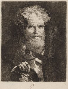 Alter Mann mit Helm von Giovanni Domenico Tiepolo