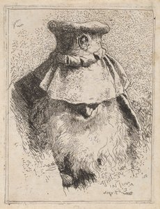 Alter Mann mit großem Hut, aus der Sammlung von Köpfen von Giovanni Domenico Tiepolo