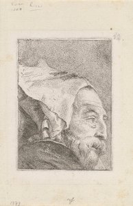 Profil eines alten Mannes, aus der Raccolta di Teste von Giovanni Domenico Tiepolo