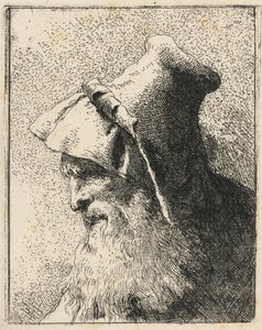 Profil eines alten Mannes mit Bart von Giovanni Domenico Tiepolo