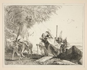 Die Heilige Familie geht an Land, aus der Serie Idee pittoresche sopra la fuga in Egitto (Flucht nach Ägypten)