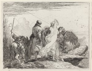 Die Heilige Familie bereitet sich auf die Einschiffung vor