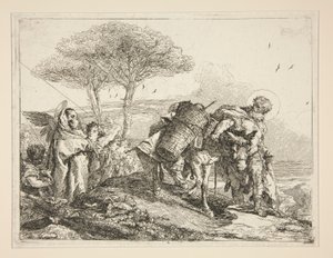 Die Jungfrau mit dem Kind, aus der Serie Idee pittoresche sopra la fuga in Egitto von Giovanni Domenico Tiepolo