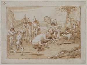 Die Frau mit dem Tamburin von Giovanni Domenico Tiepolo