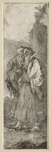 Zwei alte Männer in einer Landschaft von Giovanni Domenico Tiepolo