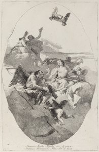 Venus vertraut Amor der Zeit an von Giovanni Domenico Tiepolo after Giovanni Battista Tiepolo