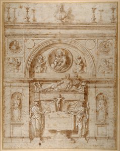 Entwurf für ein Wandgrab im etruskischen Stil von Giovanni Francesco (c.1488 1528) Penni