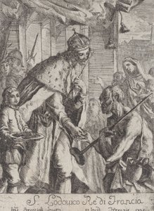 Der heilige Ludwig gibt den Armen Almosen, 1735 von Giovanni Francesco Braccioli