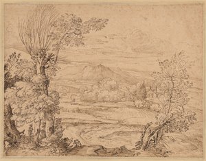Landschaft mit einem Fluss und Aquädukt, Mitte 1600er Jahre