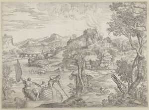 Landschaft mit Lautenspieler