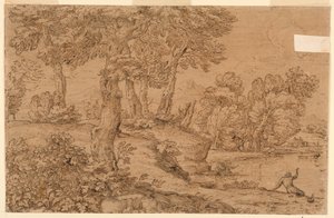 Waldlandschaft mit einem Teich
