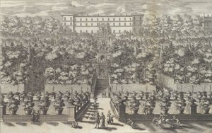 Ansicht des Palastes vom Garten mit seinen Brunnen..., 1691 oder später von Giovanni Francesco Venturini