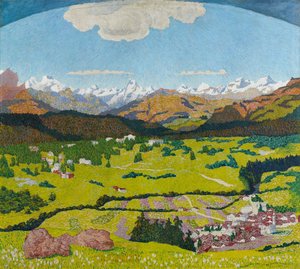 Panorama von Flims. Triptychon, mittlere Tafel, 1904 von Giovanni Giacometti