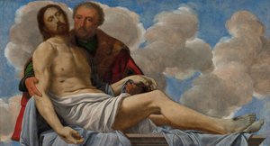 Christus mit Joseph von Arimathäa von Giovanni Girolamo Savoldo