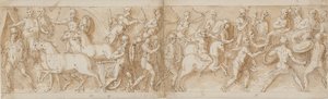 32 Kopien nach der Marcus-Aurelius-Säule, Piazza Colonna in Rom
