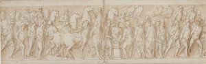Gefangene Frauen werden weggeführt (Ende von LXXIII); Parade der Leibwache (LXXIV); Marcus Aurelius opfert an einem Altar (LXXV); Marcus Aurelius beobachtet einen Angriff (Beginn von LXXVI)