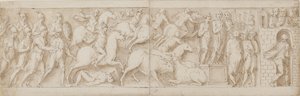 Römische Bogenschützen(?), Römischer Angriff (XCIX); Marcus Aurelius spricht zu seinen Wachen (C); Marcus Aurelius erhält eine Warnung (CI)