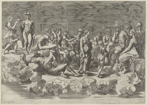 Versammlung der Götter auf dem Olymp von Giovanni Jacopo Caraglio