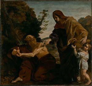 Elia erhält Brot von der Witwe von Zarpat von Giovanni Lanfranco