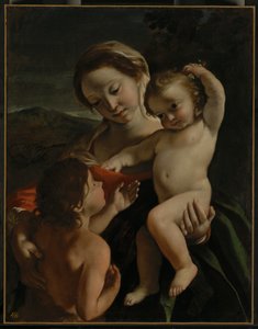 Madonna mit Kind und dem kleinen Johannes dem Täufer von Giovanni Lanfranco
