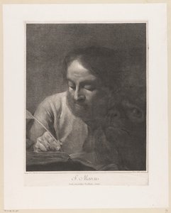 Der Evangelist Markus mit Löwe S. Markus (Titel auf dem Objekt) von Giovanni Marco Pitteri