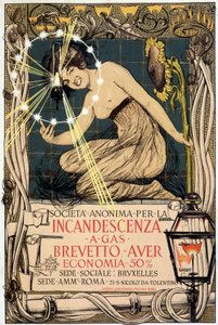 Werbung für Gas-Glühlampe, von Mataloni, Italien