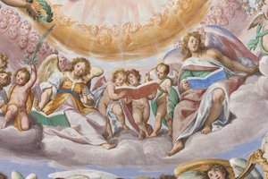 Engel und Putti singen (Detail) von Giovanni Mauro della Rovere