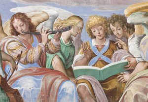 Engel singen und spielen (Detail) von Giovanni Mauro della Rovere