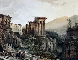 Der Tempel der Vesta in Tivoli, von Giovanni Migliara (1785-1837), Italien von Giovanni Migliara