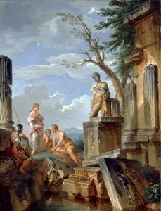 Ruinen mit einer Sibylle und anderen Figuren