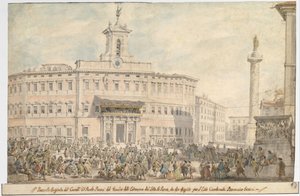 Die Lotterie auf der Piazza di Montecitorio, 1743-1744