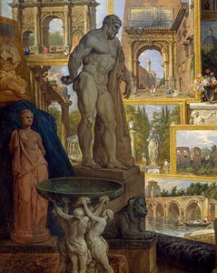 Galerie der Sehenswürdigkeiten des antiken Rom, im Auftrag des Mäzens Abt de Canillac von Giovanni Paolo Pannini