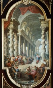 Jesus wird im Tempel gesteinigt, von Giovanni Paolo Panini, Palast von La Granja, Segovia, Spanien von Giovanni Paolo Pannini