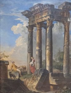 Ruinen mit Hirten von Giovanni Paolo Pannini