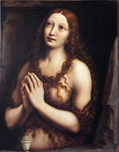 Reuige Maria Magdalena von Giampietrino (erste Hälfte des 16. Jahrhunderts), erste Hälfte des 16. Jahrhunderts - Tempera auf Holz, 49x39 - Staatliche Eremitage, St. Petersburg von Giovanni Pietro Rizzoli Giampietrino
