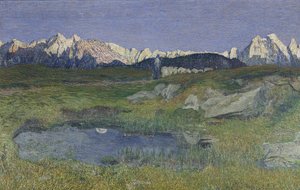 Alpenlandschaft bei Sonnenuntergang