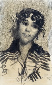 Kopf einer Frau von Giovanni Segantini